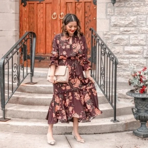 H&M × Johanna Ortiz Floral Maxi Dress Size Medium BLOGGER FAVE - Picture 9 of 16